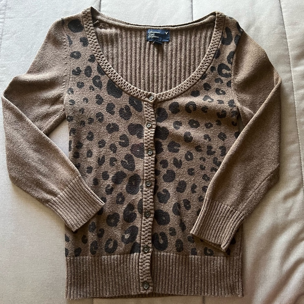 American eagle fall cheetah sweater